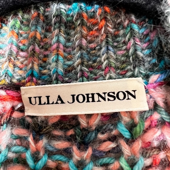 NWOT Ulla Johnson Fiora Wool Puff Sleeve Rainbow Cardigan Sweater Size Small - Picture 4 of 9